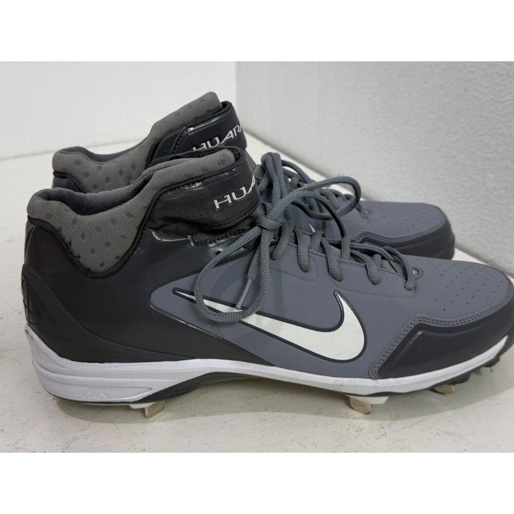 Nike Huarache Gray White Metal Baseball Cleats Lightweight Performance Shoes 14